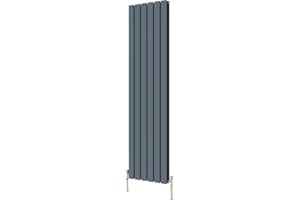 Radbliss Vertical Flat Panel Design Radiator 1600x408mm Anthracite Matt Grey Double Tall RAD Central Heating