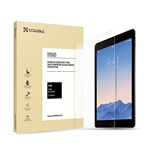 iPad Air 1 2  iPad Pro 9 7 Panzerglas Coolreall   Schutzfolie f  r iPad Air iPad Air 2 iPad Pro 9 7  0 33 mm HD Ultra Transparent 9H H  rtegrad 