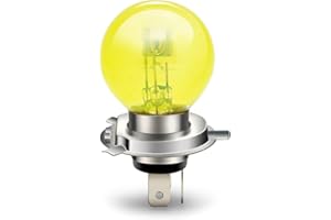 SOFOC H4 P43T Lampe à halogène pour véhicules, remplacement pour les phares de motos, scooters, mopeds, ATV et SUV 6V 45/40W jaune 3000K sans polarité 1 pièce