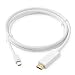 Produktbild Mini DP to HDMI Cable HD 1080P 4K Mini DisplayPort to HDMI Converter Adapter Cable Male to Male Gold Plated Cord for MacBook Air/Pro, iMac, Mac Mini, Surface Pro 3, ThinkPad X1 in White 1.8m/6ft