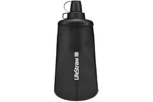 LifeStraw Peak Series - Collapsible Squeeze Bottle Water Filter System – 650ml for Trail Running, Through Hiking, Travel, Cycling, and Fishing, Mountain Blue