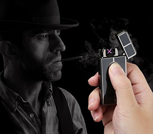Elektronisches Lichtbogen Feuerzeug X, VVAY Double Arc Lighter, Elektro Feuerzeug Usb , Zigarette Feuerzeug (schwarz) - 4
