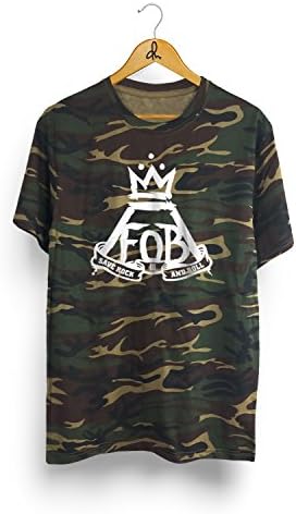 Giftee New Fall Out Boy Camo T-Shirt F.O.B Tee (Medium, Camo)