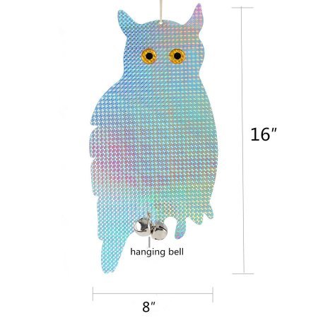 Neibo Vogelscheuche, Vogelschreck, Doppelseitig reflektierendes Vogelabwehr-Eule zur Abwehr von Vögeln, Rehen und anderen lästigen Tieren (2Stück) - 2