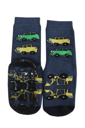 Weri Spezials High ABS Terry Socks, dark Blue, "Cars", Size: 5-6 Years (27-30)