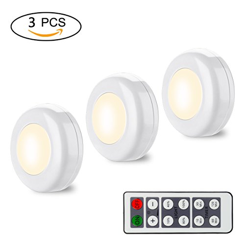 Preisvergleich Produktbild Schrankleuchten LED Nachtlicht mit Fernbedienung,Unterbauleuchten,Schran... Nachtlicht, für Küche, Flur, Bad, Schlafzimmer, Kinderzimmer, natürlich weißes Licht, 3er-Pack