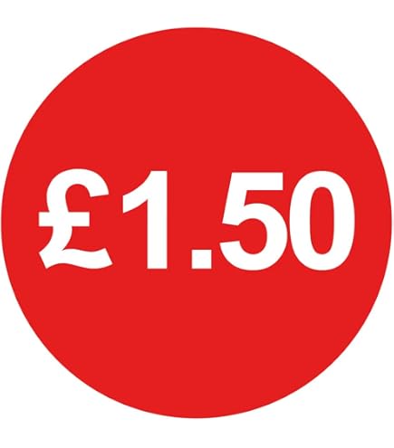 1000 Red Self-Adhesive Price Sticker Labels For Retail Tagging & Merchandise