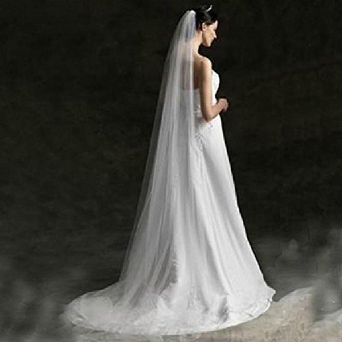 3 x 1,4 M Damen Fee Ultra-Lang Tüll Hochzeit Kathedrale Brautschleier Schleier Mantilla