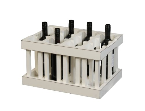 Weinkiste / Weinregal Modul-Bauweise für 12 Flaschen in der Farbe Antik-Weiss - 3