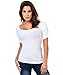 KRISP® Women Basic Top Ruched Pleated Short Sleeve Scoop Neck Plain Stretch Jersey T Shirt