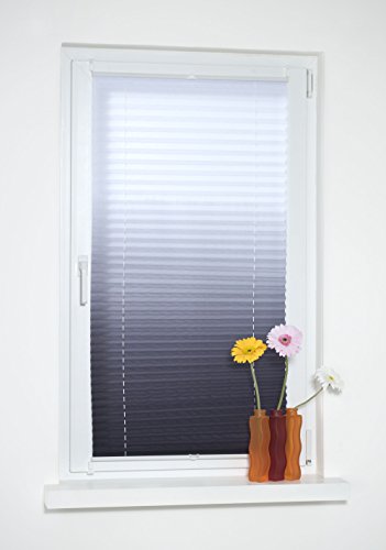 Decolia Klemmfix-Plissee Farbverlauf verspannt ohne Bohren oder Schrauben, Breite/Höhe: 100×130 cm, Farbe: anthrazit - 3