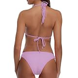 Moserian Damen Pure Farbe Tube up Zweiteiler Bikini Push-Up Badeanzug Bademode Beachwear