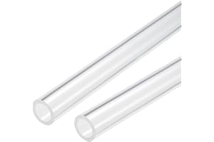 sourcing map 2 Stück PVC Transparent Rohr, Innendurchmesser 16mm Durchmesser 22mm LÄNGE 250mm Acryl Kunststoffrohr für Lampenbau, Stehlampen, Möbel