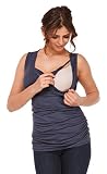 Happy Mama Damen Umstandsmoden Stillshirt in Wickeloptik Empire-Taille Top. 371p - 2