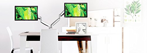 Gasdruck Dual 2 Fach Aluminium Tischhalterung für LED und LCD Monitore bis 32 Zoll VESA 75×75 100×100 HALTERUNGSPROFI OFFICE-GS324A (2 Monitore) - 5