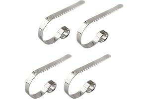 WYAN 4-teiliger Weihnachtsstrumpfhalter,Kaminsims,Kaminhaken,Kleiderbügel Metallhaken ist geeignet für Weihnachtsbaum, Kamin, Weihnachtsfeier, Weihnachtsdekoration(Silber)