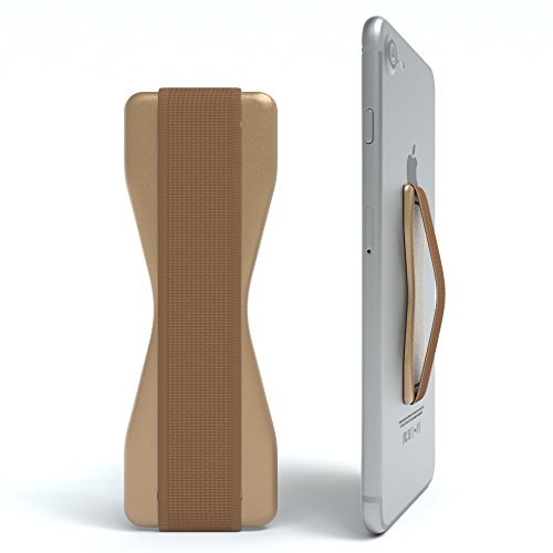 Smartphone Finger Halterung, Handy Griff, Smartphonehalter, Selfie Handyhalter, Fingerhalterung von EAZY CASE, Gold