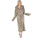 Produktbild CelinaTex Bademantel Damen Herren mit Kapuze wadenlanger Saunamantel Flauschiger Sherpa-Fleece Morgenmantel Serie Samos Kapuzenbademantel 5000924 L Taupe