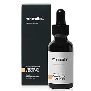 Minimalist Pure Rosehip Oil with Vitamin C Face Serum for Glowing Skin | Facial Oil For Men & Women | 30 ml