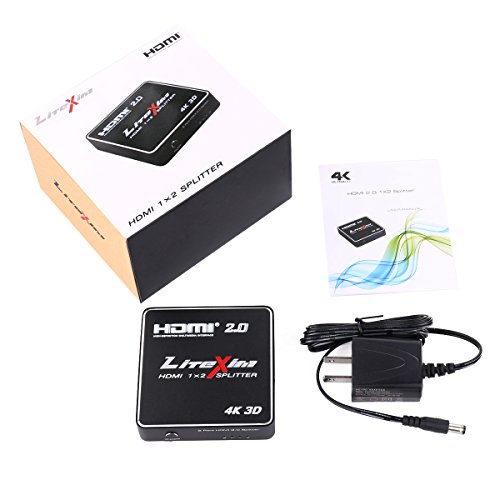 HDMI 2.0 Splitter, LiteXim 1×2 HDMI Splitter Ver 2.0 Powered HDMI Splitter Amplifier 1 In 2 Out Signal Distributor Certified for 4k x 2K@60Hz & 3D Support - 6