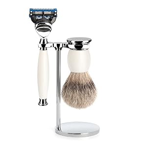 MÜHLE Sophist Porcelain 3-Piece Silvertip Badger/Fusion Shaving Set (S93P84F) - Image 2