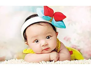 First Art Cute Girl Cute Smiling Baby Poster for Pregnant Women | HD Baby Wall Poster for Room Decor Multicolor Size: 12x18 inch