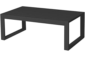 LOLAhome Mesa de Centro laminada de jardín Io de Aluminio Gris Oscuro de 90x50x45 cm, certificación Contract, Tratamiento Epoxi para Exterior, Ligera y Resistente - Colección IO