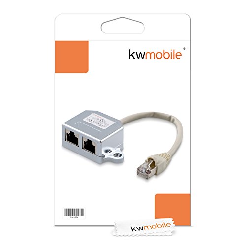 kwmobile 2x Netzwerkkabel Splitter Anschlussverdoppler Cat. 5e – RJ45 Stecker auf 2x Rj45 Netzwerk LAN Buchse - 6