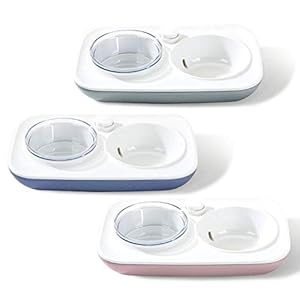 Navigatee Comedero para Perros con Soporte, 450ml Cuencos para Comida Y Agua para Gatos con Soporte Sin Derrame Comedero Doble Alimentador para Perros Alimentador Doble para Mascotas, 33x21x6.7cm