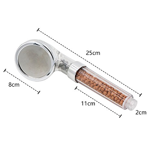 Dusche Kopf, Bukm Duschkopf Ionic Filter hohen Druck Wasser sparen Handbrause Filtration Sprinkler Sprayer Handheld Duschkopf für Wellnessbrause Home Badezimmer Hotel - 6