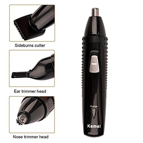 3 in 1 Wiederaufladbare Nasen-Ohr-Bart-Haar-Trimmer Portable Edelstahl+ABS Unisex Nasenhaarentfernung Epilierer für Nase/Ohren/Bart/Haar Gesicht Shave - 9