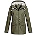Produktbild Hanomes Damen Mantel Einfarbig Sweatshirt Mantel Slim Fit Kordel Windbreaker Wasserdicht mit Kapuze Windbreaker Mantel Jacket
