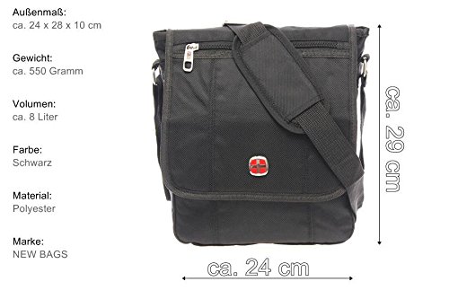 Schultertasche Citybag Flugbegleiter Ausweistasche Umh  ngetasche Business Messenger Bag Tasche Black NEU