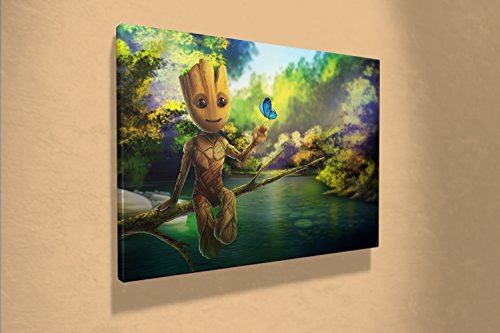 Guardians of the Galaxy BABY Groot Panel Wand-Kunstdruck auf Leinwand Bild