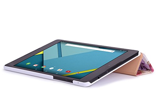 Google Nexus 9 Hülle Case – MoKo Ultra Slim PU Leder Tasche Schutzhülle Lederhülle Smart Cover mit Auto Wake/Sleep Funktion für HTC T1 Google Nexus 9 8.9 Zoll Android 5.0 Tablet-PC,Blumen VIOLETT - 6