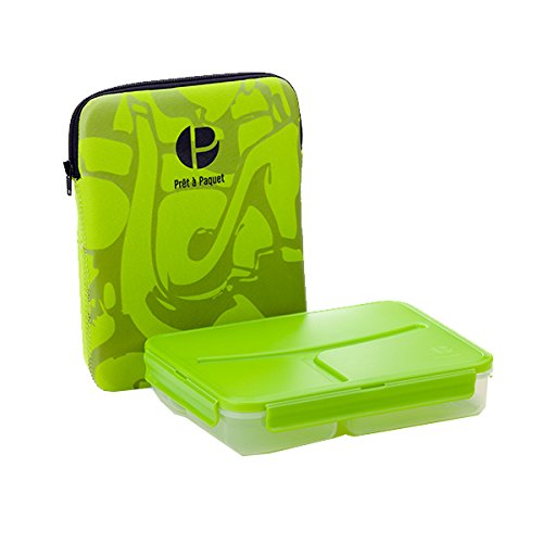Prêt à Paquet Hermético con 3 Compartimentos, Verde, 24x18x5 cm