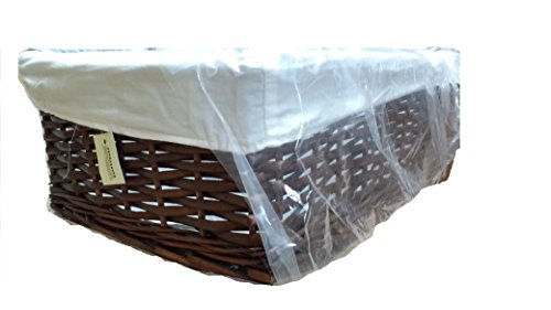 Woodluv Weidenkorb, groß, weißes Futter, Dunkelbraun - 2