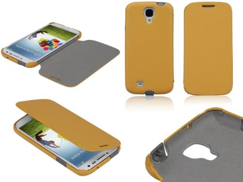 Invision® Samsung GALAXY S4 i9500 Premium Case ( Honey Yellow ) - Simple and Elegant Design - High Grade PU Leather with Built in Auto Wake &amp; Sleep Feature, Dustproof Plugs and Covered Volume Control to prevent dirt &amp; dust. Superior Quality Inner Fabric