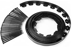 IDMarket - Bordurette de Jardin Flexible 8 M Noire Hauteur 12 CM + 24 piquets
