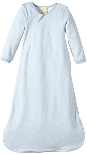 LANA natural wear Unisex Baby Schlafsack Milou Striped Sleeping Bag, Blue (Sky/Natur 1173), One Size (Manufacturer size: 80)