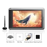 HUION Kamvas 16 Graphic Tablet with Screen (Anti-glare Glass) – 15.6 Inches 1920 x 1080 IPS Pen display 8192 Levels Battery-free Pen with ±60°Tilt Function, 266PPS, 100% sRGB, Supports Windows & Mac