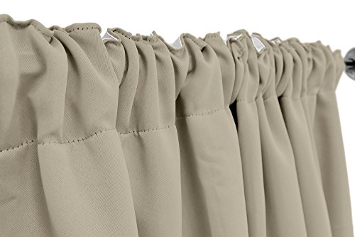 VICTORIA M Aurora Verdunkelungsvorhang blickdicht, Thermovorhang mit Kräuselband 140 x 245cm, hellgrau, 2er Pack - 2