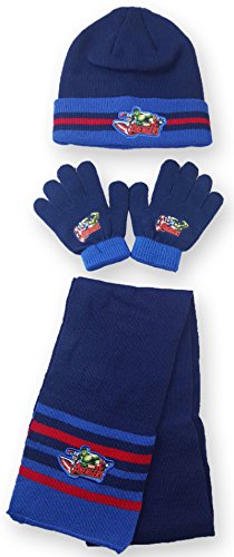 Boys Avengers Hat Gloves And Scarf 3PC Set One Size From 2 to 8 Years 780-482 (Navy Red)