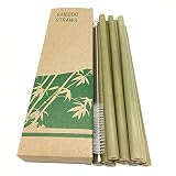 Reutilizable: nuestras pajitas reutilizables están hechas de bambú sostenible y de rápido crecimiento, biodegradable, natural, orgánica, antibacteriana y resistente al agua.