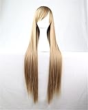 Ca. 80cm lange glattes cosplay perücke in der farbe mit vollem volumen und vielen dicken haaren.