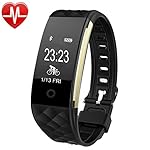Tracker d'Activité, GanRiver&reg; Fitness Tracker Cardio Etanche IP67 Montre Podometre Bracelet Cardiofréquencemètre Poignet Ceinture avec Fréquence Cardiaque Bluetooth Bracelet Connecte pour Android iOS Samsung iPhone Sony Smartphones, pour Nage Velo Marche Course à Pied Sport Homme Femme (Moniteur de sommeil, mode d'équitation, Contrôle à distance La musique et la caméra de contrôle, Notification Appel & SMS, notification d'APP (Facebook, WhatsApp, Skype, Twitter...), Alarme.)