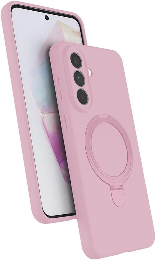 Coverzone Samsung Galaxy A57 ile uyumlu Kılıf MagSafe ile uyumlu Z-Samara Kapak Wireless Şarj Özellikli Stand Olabilen Galaxy A57 kilif Pembe