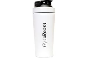 GymBeam Shaker in Acciaio Inossidabile, Shaker da Palestra da 750ml, Leggero e Resistente, Non Assorbe gli Odori, Ideale per Bevande Fredde, Protein Shaker di Alta Qualità (Bianco)