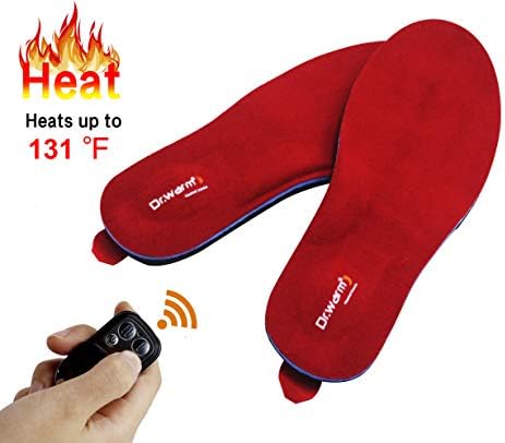 Dr.Warm Heated Insoles with Wireless Remote Control which Cushioning Comfortable Insert,Skiing Hiking Ice Fishing Winter Sport Required Insole (Large EUROP Size:41-45)