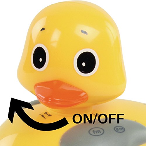 Duschradio-Ente Badeente Badradio / Wasserdicht nach IPX5 / Badespass für Kinder und Erwachsene / UKW-MW-Tuner / Tragbar und Batteriebetrieben / Lustig: Radio startet beim Halsumdrehen der Ente - 3